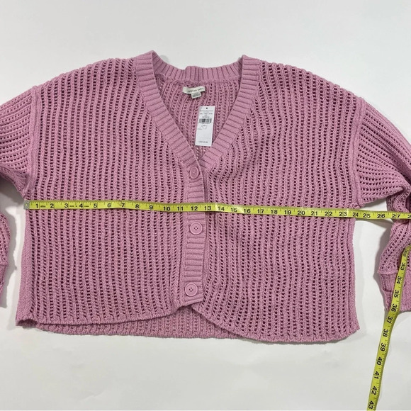 New American Eagle V Neck Cardigan Sweater Pink - Picture 6 of 6